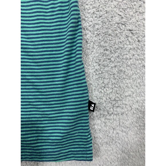 Free Assembly Green Yellow Striped Short Sleeve Polo T-Shirt XL Quarter Button - Picture 4 of 11